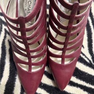 Burgundy 8 1/2 Michael Kors strap heel